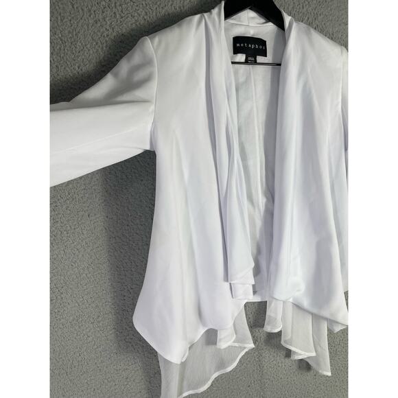Metaphor White Draped‎ Waterfall Open Jacket Women’s XS Lightweight Blazer - Picture 9 of 11